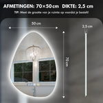 LED spiegel traanvormig