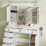 Make-up Tafel met LED verlichting + stopcontacten