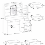 Luxe Kaptafel met LED-Spiegel &amp; Opbergkast – 9 Planken – 2 Laden – Wit