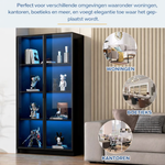 LED Vitrinekast 80x40x160 cm – Moderne Zwarte Kast met App Gestuurde Verlichting