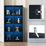 LED Vitrinekast 80x40x160 cm – Moderne Zwarte Kast met App Gestuurde Verlichting