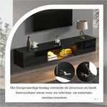 Hoogglans LED TV-Meubel – 160 cm Zwart