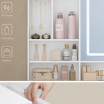 Luxe L-Vormige Kaptafel met LED Spiegel en Opbergruimte