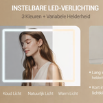 Luxe L-Vormige Kaptafel met LED Spiegel en Opbergruimte