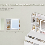 Luxe Kaptafel met LED Spiegel & Verborgen Opbergruimte