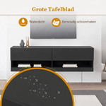 TV-Meubel met LED-Verlichting – 7 Kleuren – Zwart – 140 cm