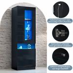 Zwarte Design Vitrinekast met LED-verlichting