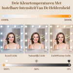 Luxe Kaptafel met LED-Verlichting & Stopcontact – Verstelbare Lichtkleur – 7 Laden – Inclusief Spiegel