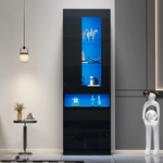 Zwarte Design Vitrinekast met LED-verlichting