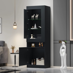 Zwarte Design Vitrinekast met LED-verlichting
