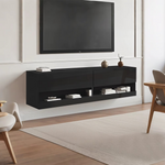 TV-Meubel met LED-Verlichting – 7 Kleuren – Zwart – 140 cm