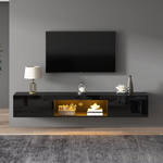 Hoogglans LED TV-Meubel – 160 cm Zwart