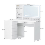 Luxe L-Vormige Kaptafel met LED Spiegel en Opbergruimte