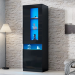 Zwarte Design Vitrinekast met LED-verlichting