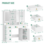 Make-up Tafel met LED verlichting + stopcontacten