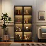 LED Vitrinekast 80x40x160 cm – Moderne Zwarte Kast met App Gestuurde Verlichting