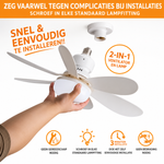 Plafondventilator met LED Verlichting