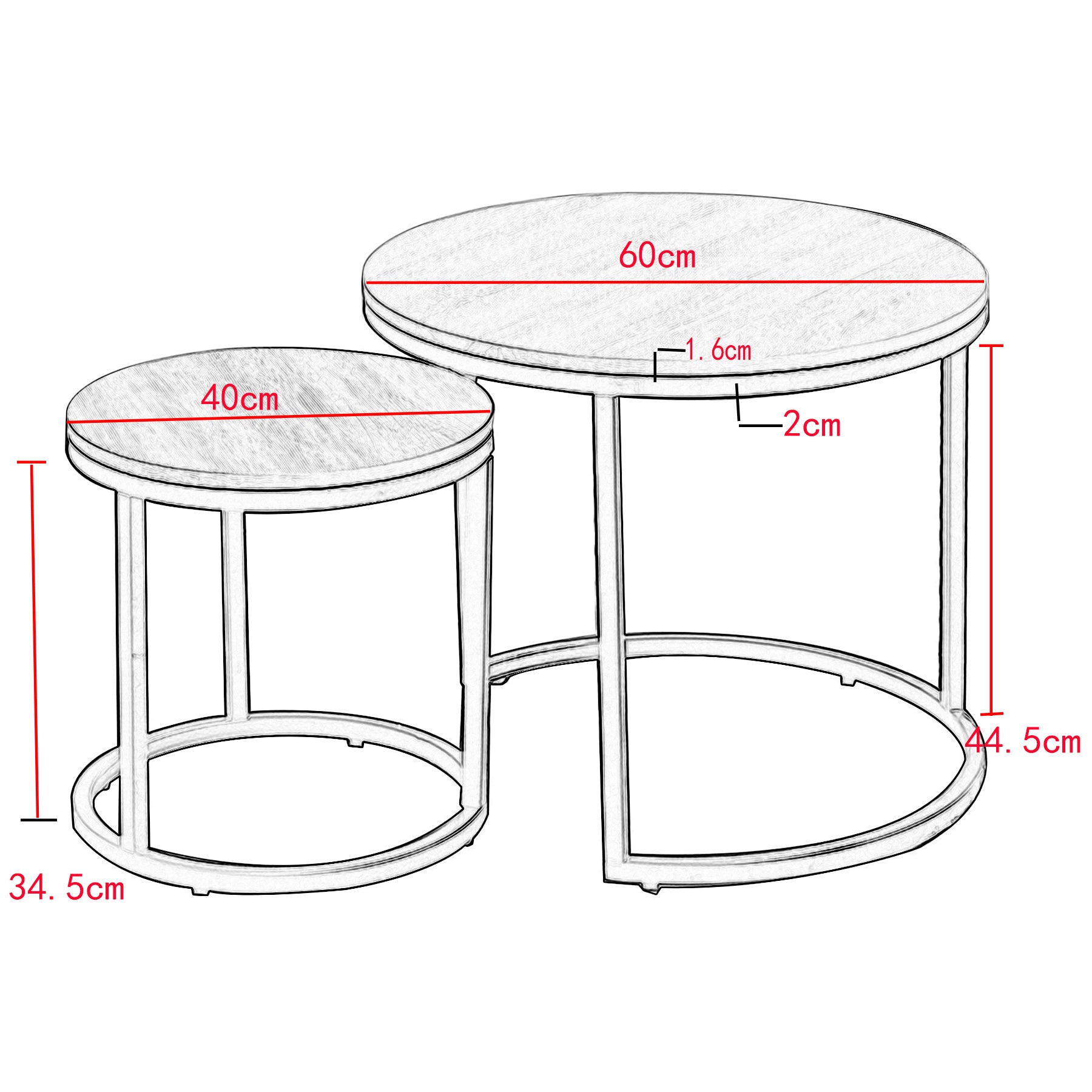 Marmeren salontafel set van 2