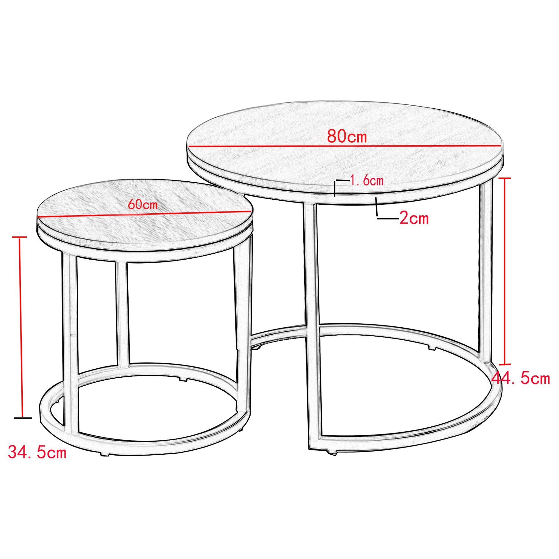 Marmeren salontafel set van 2